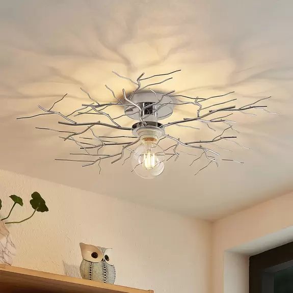 Lampenwelt Lindby Vetki Deckenleuchte mit Astdekor, chrom Bis zu 60% Rabatt