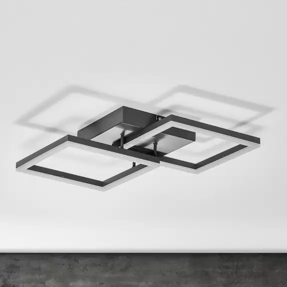 Lampenwelt LED-Deckenleuchte Bard 45x45 cm 2fl., anthrazit Kostenloser Versand international