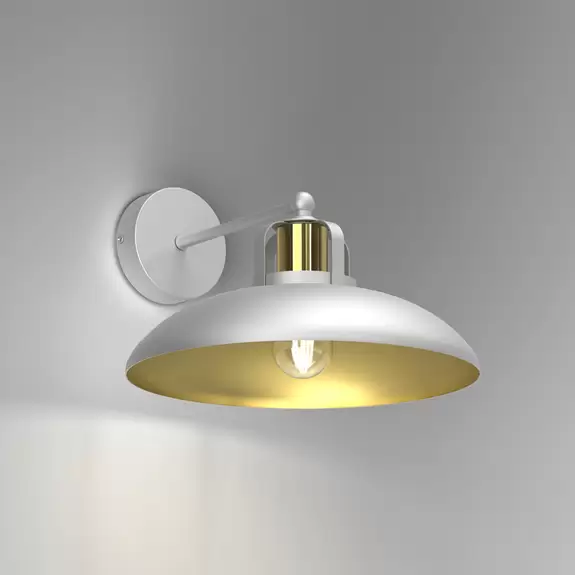 Lampenwelt Wandlampe Felix, weiß/gold Begrenzt auf 3 Tage