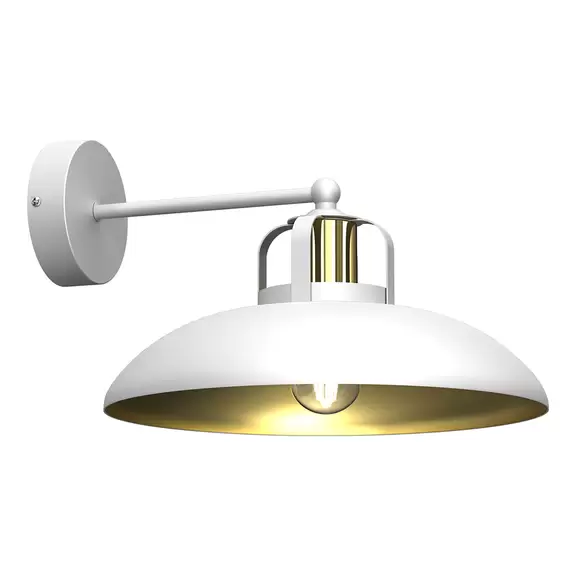 Lampenwelt Wandlampe Felix, weiß/gold Begrenzt auf 3 Tage