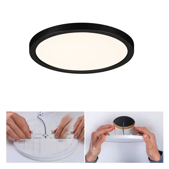 Lampenwelt Paulmann Areo LED-Panel rund schwarz 3000K Ø17,5cm Online