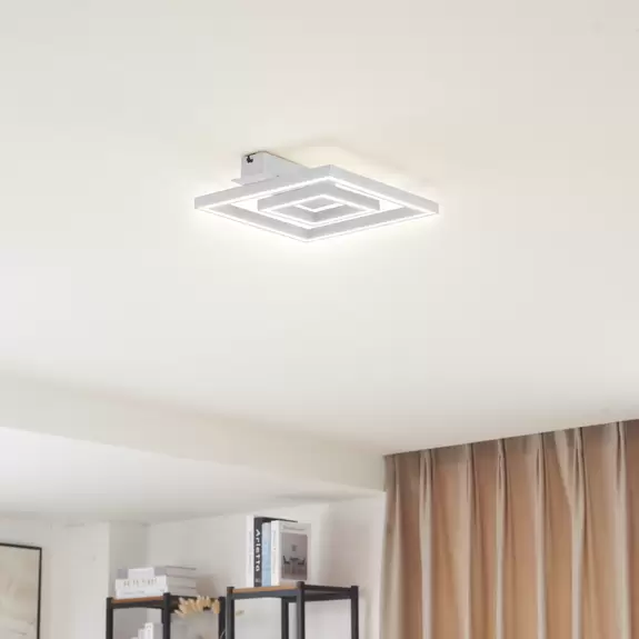 Lampenwelt Lindby LED-Deckenleuchte Madamo, weiß, 30 cm, 3000K Fabrikverkauf