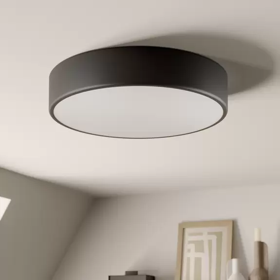 Lampenwelt Deckenleuchte Cleo, Ø 40 cm, schwarz Sonderangebot