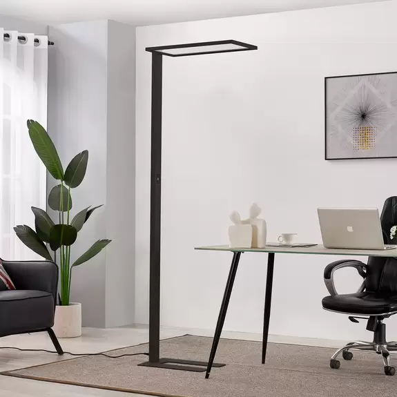 Lampenwelt Prios Taronis LED-Büro-Stehlampe, Dimmer, schwarz Tägliche Deals