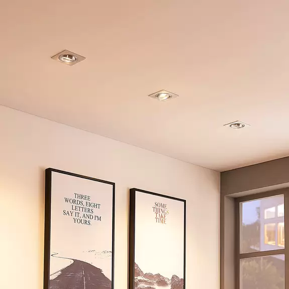 Lampenwelt Arcchio Einbau-Deckenspot Sophia, aluminium, eckig Letzte 3 Tage