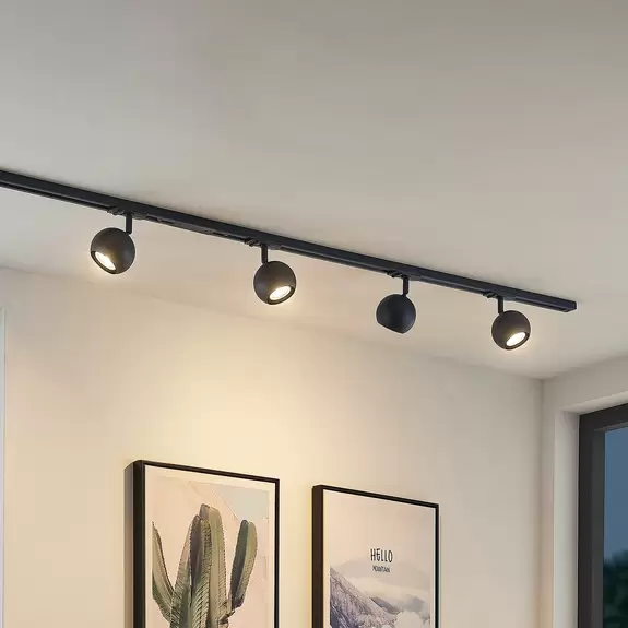 Lampenwelt Lindby 1-Phasen-Schienensystem Linaro GU10 schwarz 4 x 10W Letzte 2 Tage