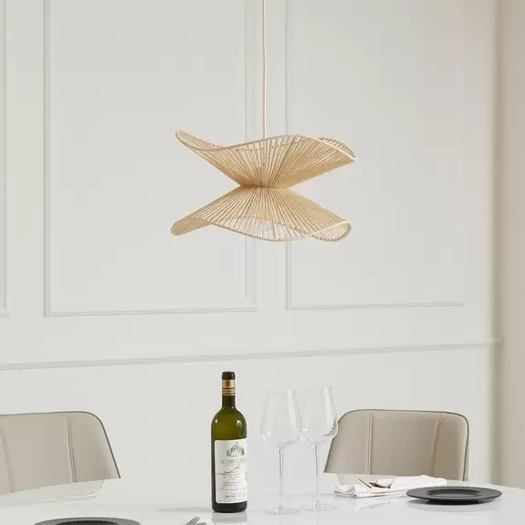 Lampenwelt Lindby Pendelleuchte Valdorin, beige, Papier, Ø 40 cm, E27 Bis zu 60% Rabatt
