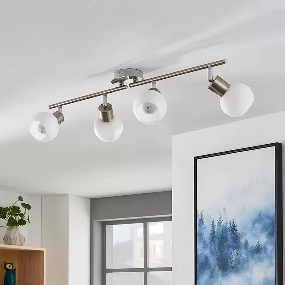 Lampenwelt Deckenlampe Elaina 4-flg., nickel matt Nur für heute