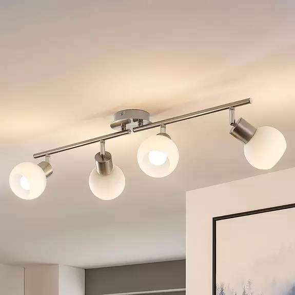 Lampenwelt Deckenlampe Elaina 4-flg., nickel matt Nur für heute