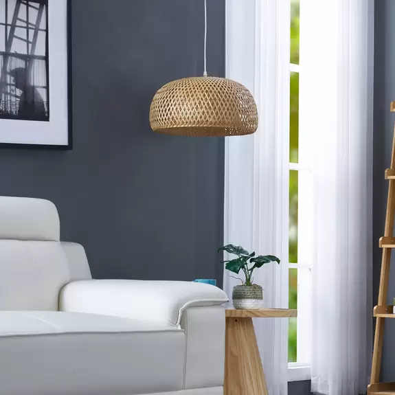 Lampenwelt Lindby Hängeleuchte Jadwiga, Ø 45 cm, Bambus, E27 Sonderangebot der Fabrik