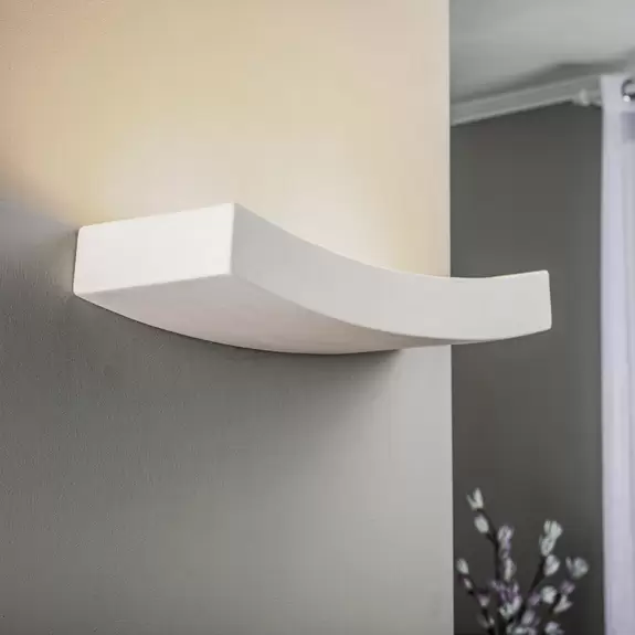 Lampenwelt Wandlampe Lino aus Keramik, gebogene Form Vierteljährliche Förderung