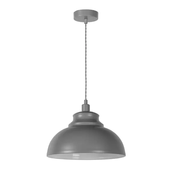 Lampenwelt Metall-Pendelleuchte Isla in Grau Hotsell