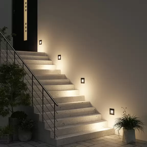 Lampenwelt Arcchio Makio Wandeinbauleuchte, schwarz, G9, IP65 im Angebot