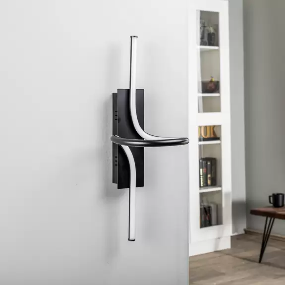 Lampenwelt Lindby Divola LED-Wandleuchte, stepdim, schwarz Großer Ausverkauf