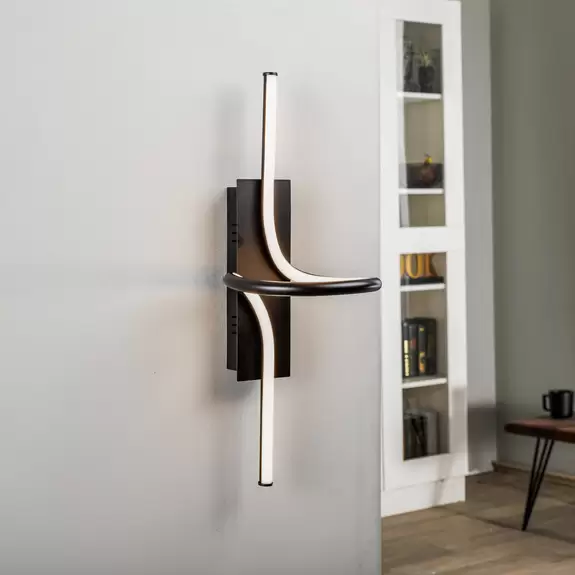 Lampenwelt Lindby Divola LED-Wandleuchte, stepdim, schwarz Großer Ausverkauf