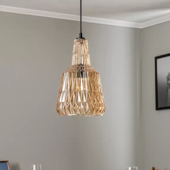 Lampenwelt Lindby Hängeleuchte Belarion, bernstein, Glas, Ø 23 cm Bestseller