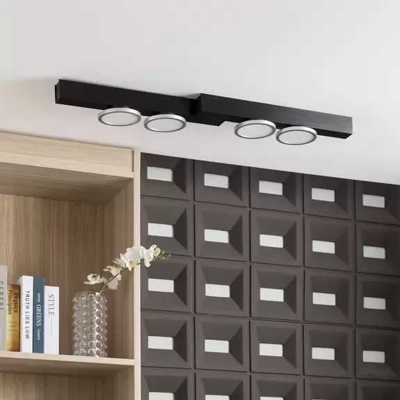 Lampenwelt Lucande Kellino Deckenleuchte, 4-flammig, schwarz Super Sparpreis