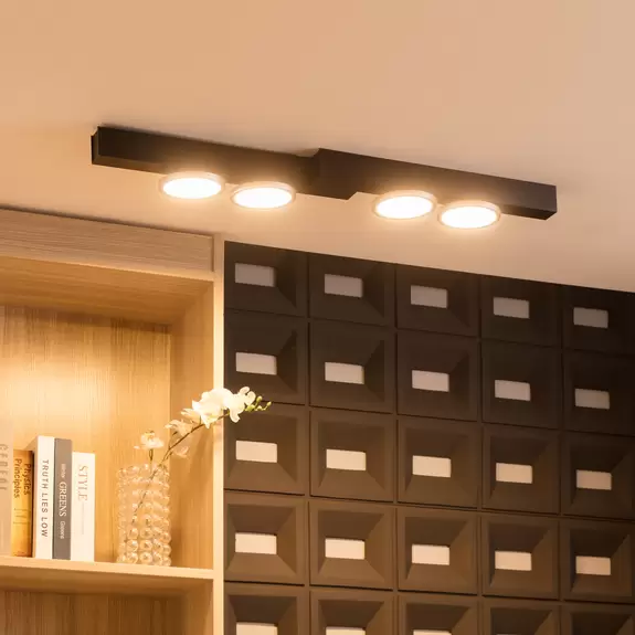 Lampenwelt Lucande Kellino Deckenleuchte, 4-flammig, schwarz Super Sparpreis
