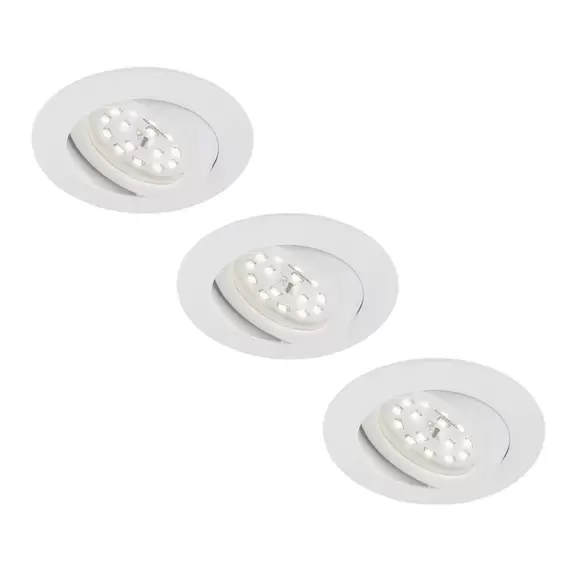 Lampenwelt Weißer LED-Einbaustrahler im 3er-Set - schwenkb Schlussverkauf