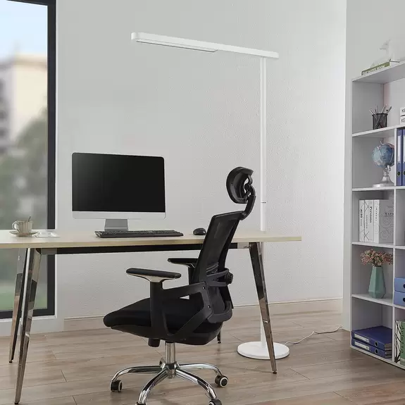 Lampenwelt Prios Jalima LED-Office-Stehleuchte, weiß Sonderangebot