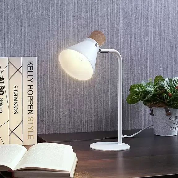 Lampenwelt Tischlampe Silva mit Korkdekor, 32 cm hoch Saisonschlussverkauf