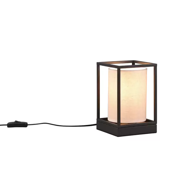 Lampenwelt Tischlampe Ross mit Stoffschirm und Metallgestell Sonderangebote