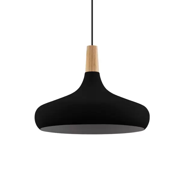 Lampenwelt Hängeleuchte Sabinar, 1-flammig, schwarz, Ø 40 cm Kostenlose Rückgabe