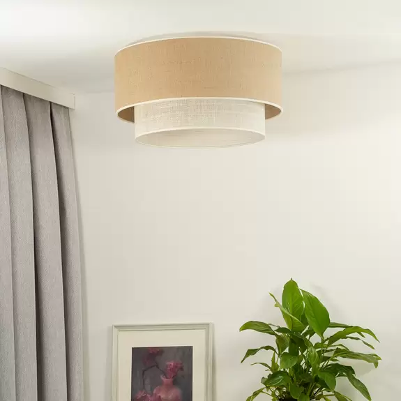 Lampenwelt Euluna Deckenleuchte Boho Jute, naturbraun/weiß, Ø 60 cm Bis zu 50% Rabatt
