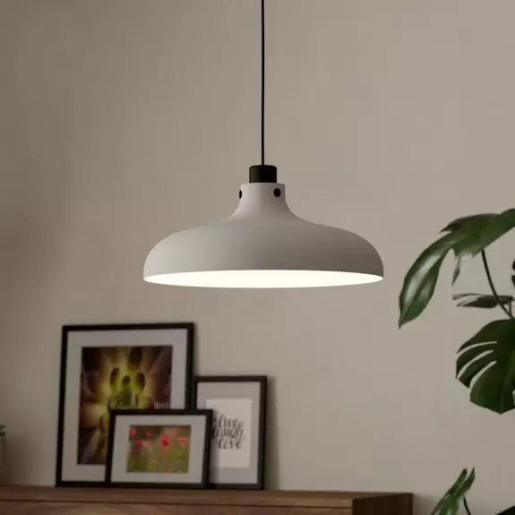 Lampenwelt Hängeleuchte Matlock, Ø 38 cm, grau/schwarz, Stahl Nur für heute