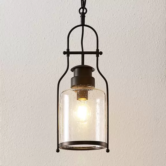Lampenwelt Lindby Rozalie Hängelampe, Laterne, schwarz Black Friday Preise