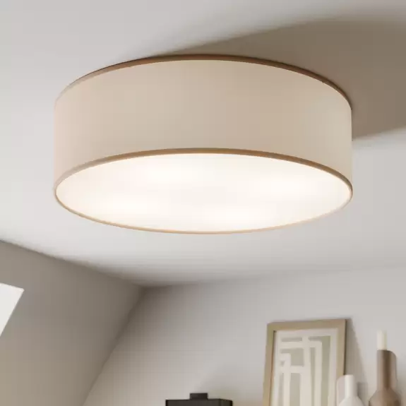 Lampenwelt Deckenleuchte Rondo, beige, Metall, Ø 45 cm, E27 2025