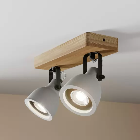 Lampenwelt Lindby Mitis Deckenleuchte, Kiefernholz, 2-fl Verkauf