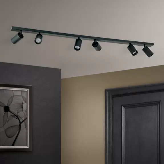 Lampenwelt Deckenstrahler Sean sechsflammig, schwarz Flash Sale
