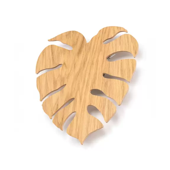 Lampenwelt Envostar Wandleuchte Folah, Blattform, Holz hell, 40 x 35 cm Online Shopping