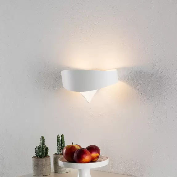 Lampenwelt Weiße Designer-Wandleuchte Scudo Tiefpreis
