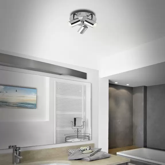 Lampenwelt Deckenleuchte Banyo Splash, IP44, dreiflammig Letzter Tag