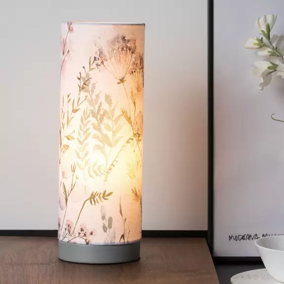 Lampenwelt Pauleen Flowery Romance Tischleuchte aus Leinen Black Friday Preise