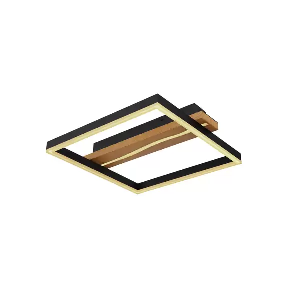 Lampenwelt LED-Deckenleuchte Sahra, 40 x 40 cm, schwarz/braun, CCT Hotsell