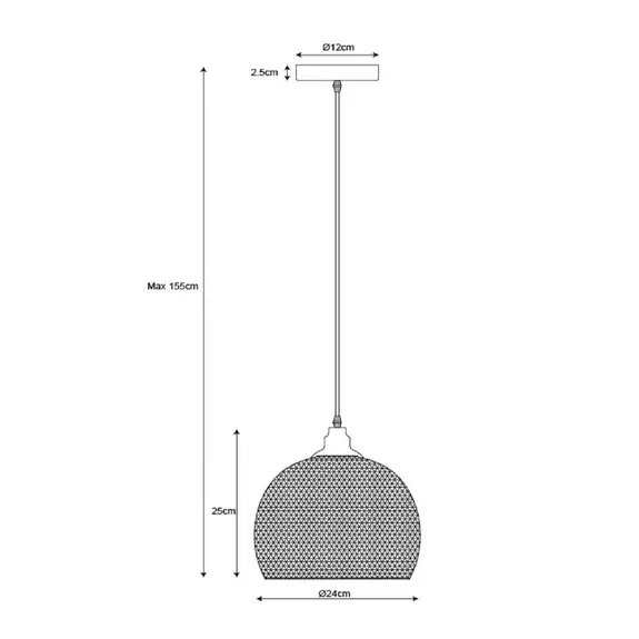 Lampenwelt Hängeleuchte Mesh, einflammig, schwarz , Ø 22 cm Schlussverkauf