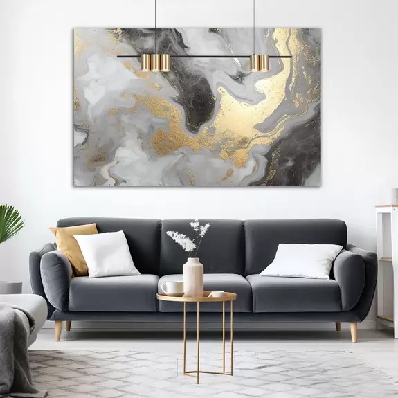 Lampenwelt Hängelampe Genesis, Alu schwarz/gold, 5 x GU10, Länge 100 cm Saisonale Angebote