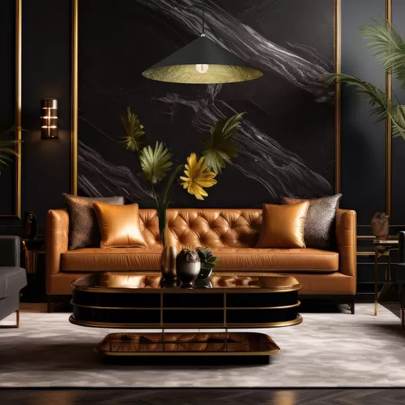 Lampenwelt Hängeleuchte Fuji, Verbundfaser, schwarz/goldfarben, Ø 70 cm Tägliche Deals