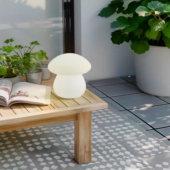 Lampenwelt Lindby LED-Akku-Außentischlampe Vernate, RGBW, weiß, dimmbar Sonderangebot der Fabrik