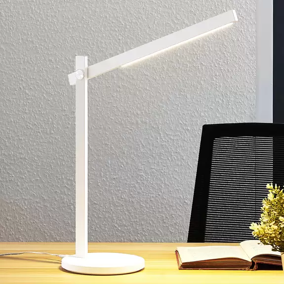 Lampenwelt Lindby Loretta LED-Schreibtischlampe, CCT, weiß Bis zu 65% Rabatt