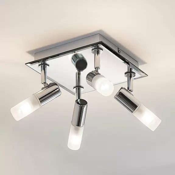 Lampenwelt Bad-Deckenleuchte Zela, 4-flammig, 32 x 32 cm Bis zu 55% Rabatt