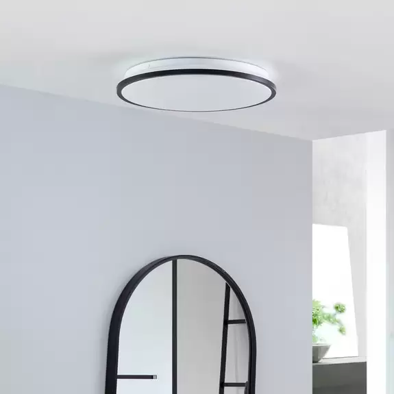 Lampenwelt Lindby LED-Deckenleuchte Glane schwarz/weiß Kunststoff IP44 Nur noch ein Tag übrig