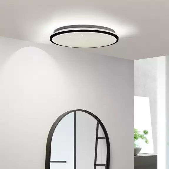 Lampenwelt Lindby LED-Deckenleuchte Glane schwarz/weiß Kunststoff IP44 Nur noch ein Tag übrig
