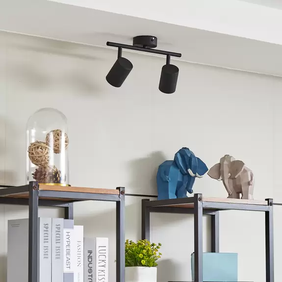 Lampenwelt Lindby Jorell Deckenspot, schmal, schwarz, 2-flg Angebote
