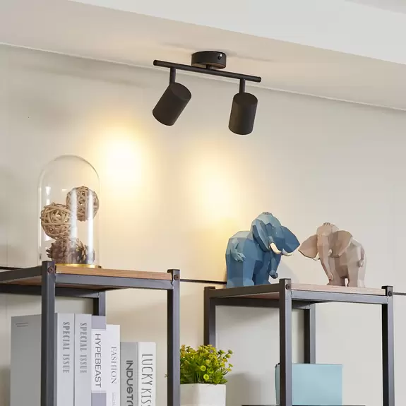 Lampenwelt Lindby Jorell Deckenspot, schmal, schwarz, 2-flg Angebote