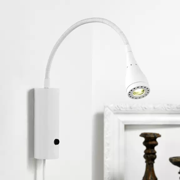 Lampenwelt LED-Wandleuchte Mento mit Flexarm, weiß Top Angebot