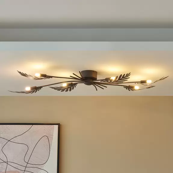 Lampenwelt Lucande Nelian Deckenleuchte mit Pflanzendekor, G9 Bestseller